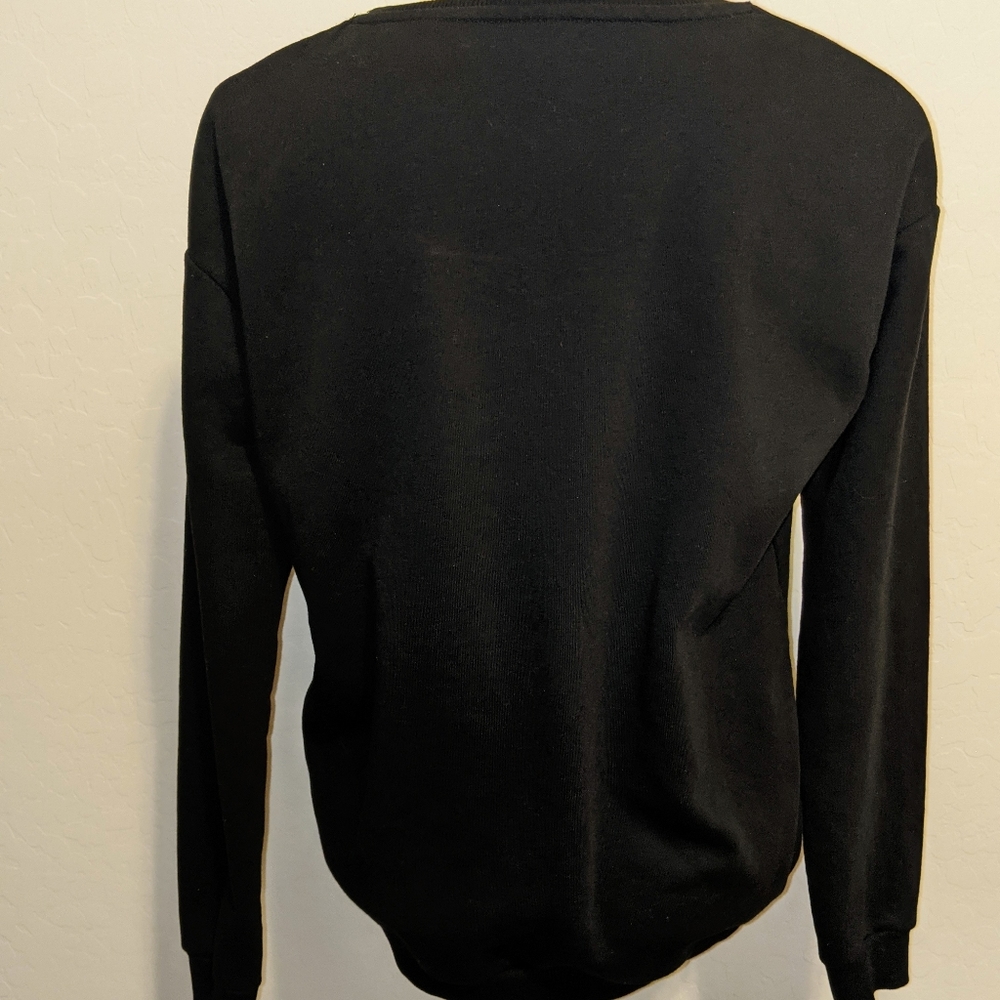 Colours Black Sequin Cat Sweatshirt Size Small - Picture 5 of 5